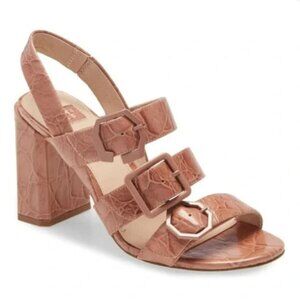 Louise et Cie Loni Soft Rose Verona Croco Ankle Strap Sandal Size: US 8